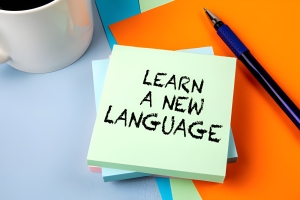 Student improving fluency through modern language learning techniques and practice.